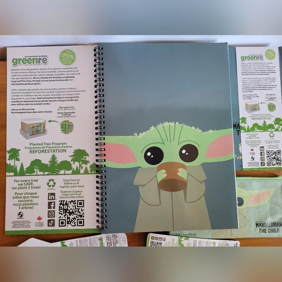 NWT Mandalorian  Notebooks,pencil crayons, pencils, scissors, erasers, sharpener - Picture 7 of 10